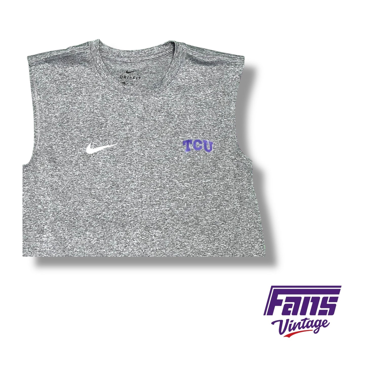 TCU team issued Nike DRI-FIT grey cut tank top