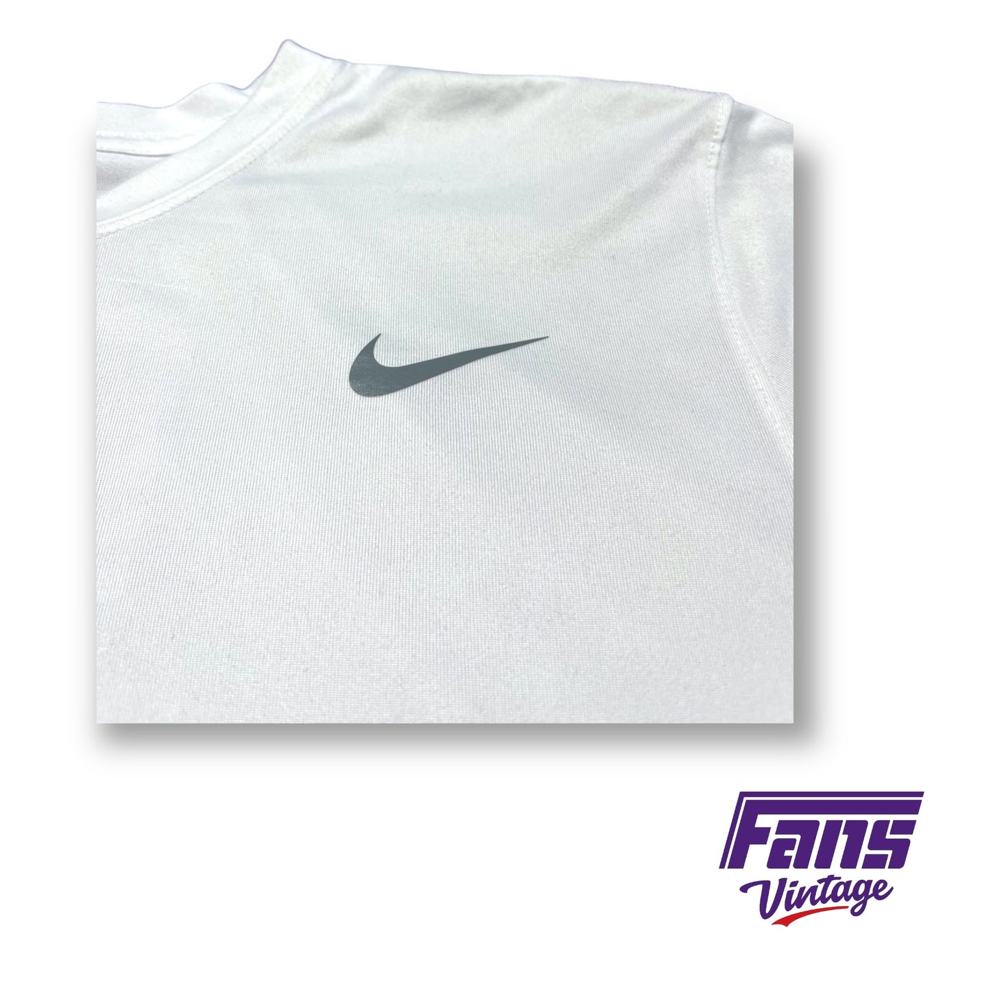 TCU Team Issue Nike Summer Training Shirt - White with mini logos