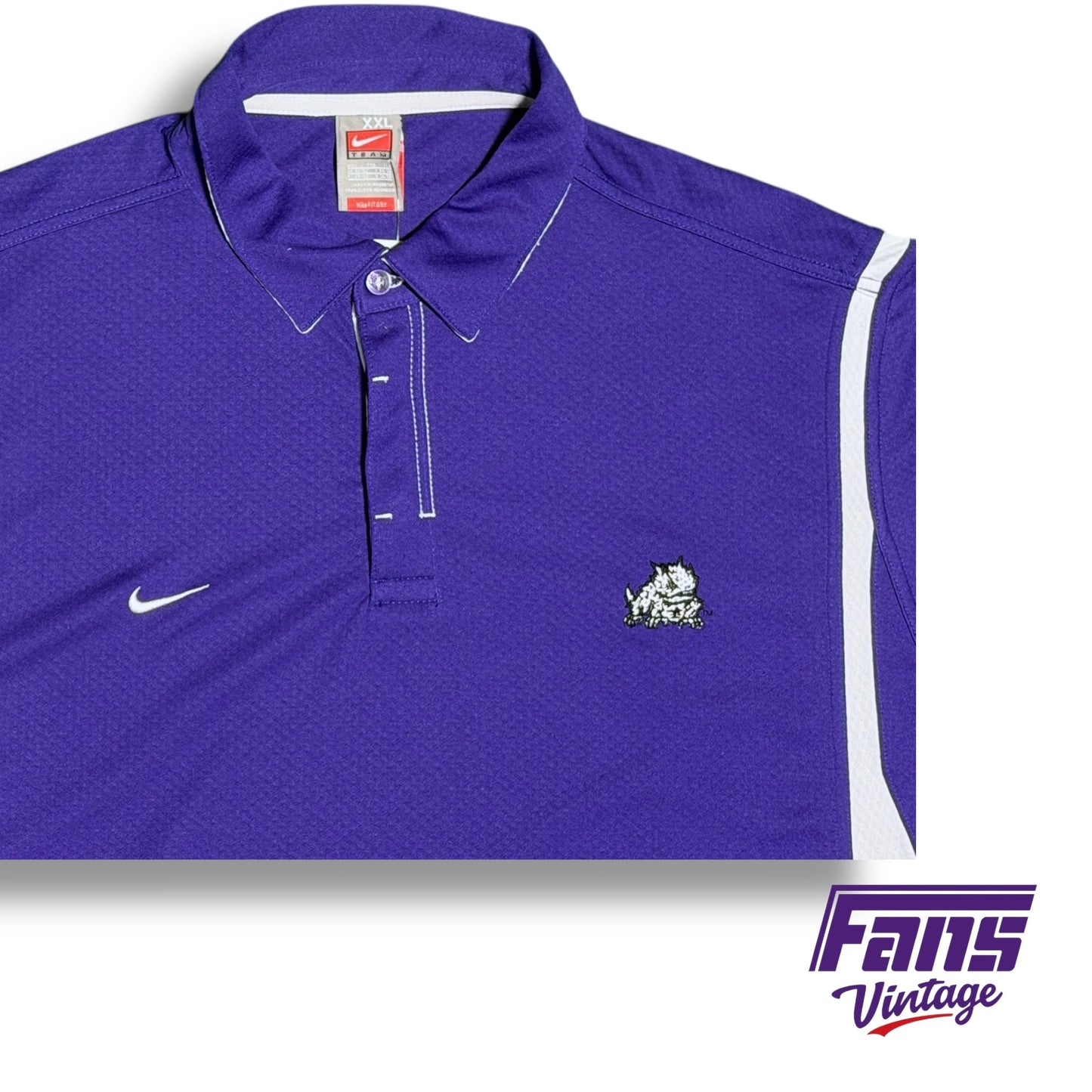 Vintage TCU Y2K Era Nike Dri-Fit Team Issued Coach’s Sideline Polo