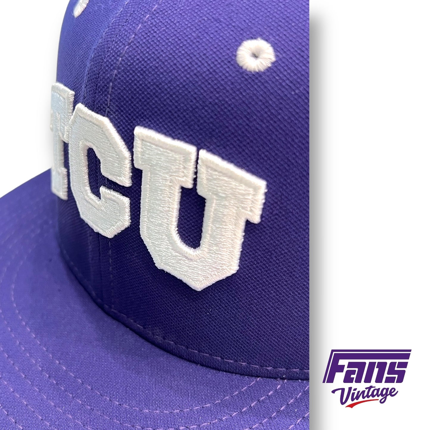 TCU Baseball Team Issued Purple Nike Hat - Premium Details!