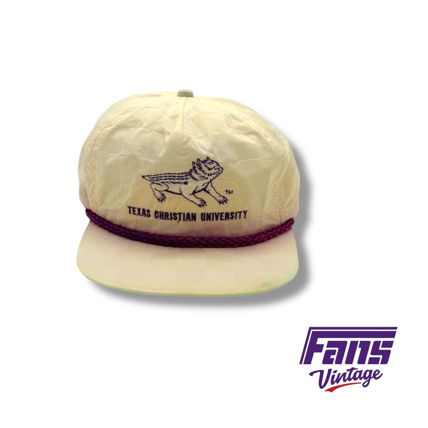 SICK! Vintage TCU Rope Hat - Restored “Party Beater” with insane throwback Frog logo ￼