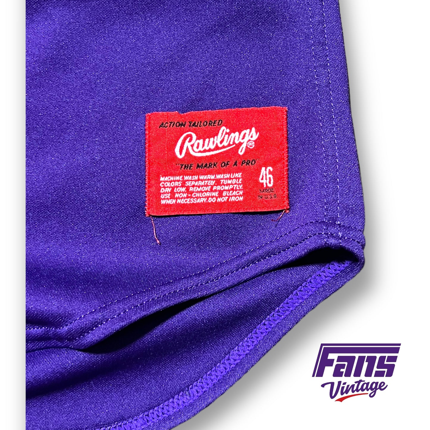 GRAIL - Vintage TCU Baseball Jersey - Rare Game Worn 1994 Purple “Ball Player” Horned Frog Logo Edition