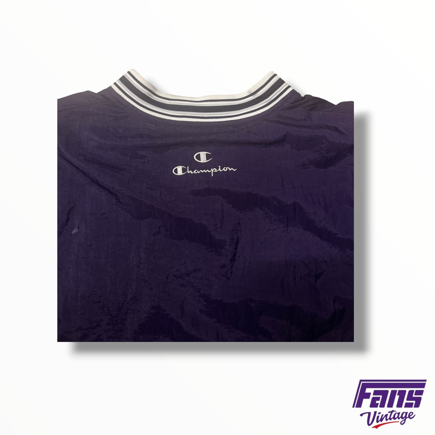 Y2K Vintage TCU Windbreaker Style Champion Pullover with Premium Details