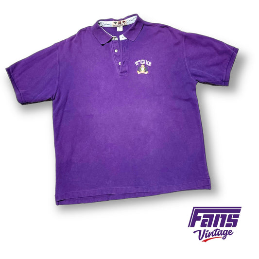 90s Vintage TCU Polo - Purple with awesome details!
