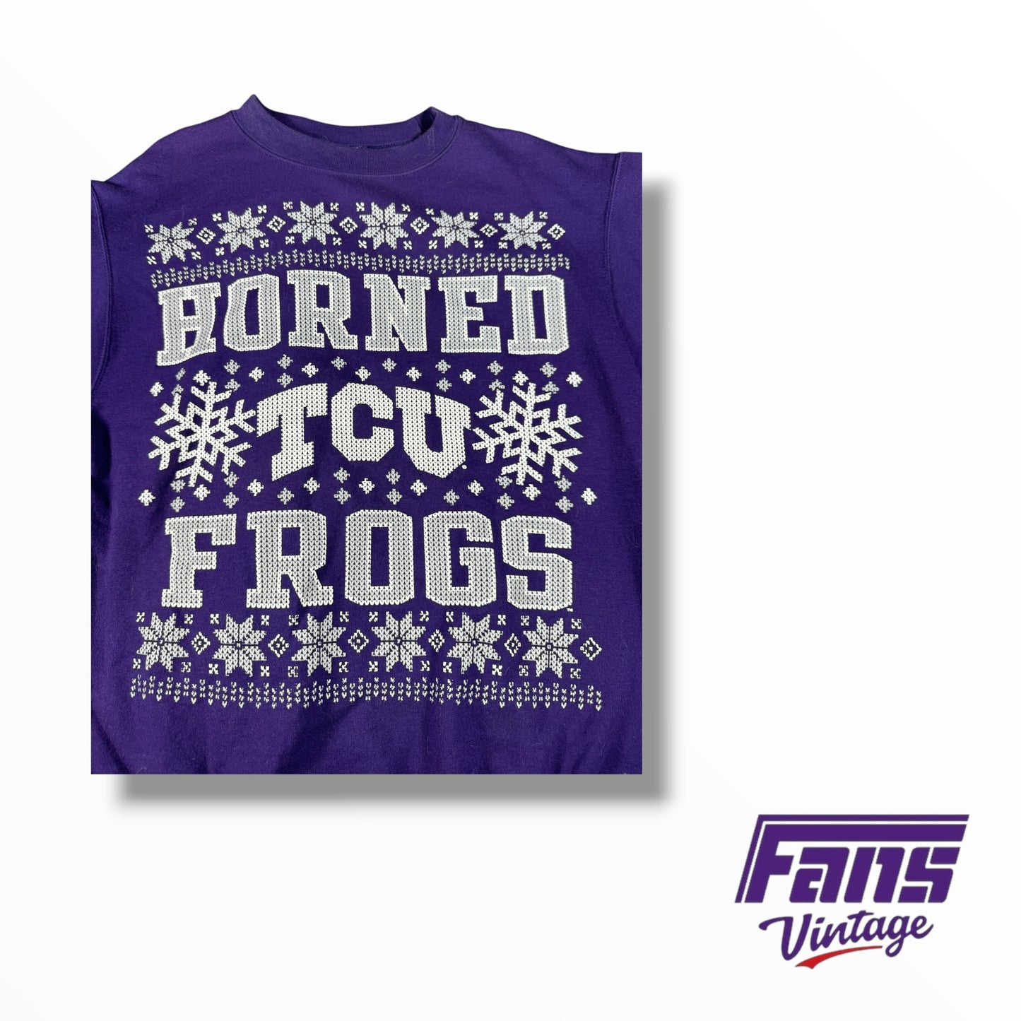 Vintage TCU Christmas Ugly Sweater Style Crewneck