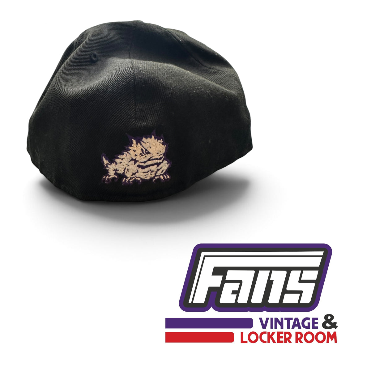 TCU New Era Fitted Black Hat With Texas Puff Embroidery
