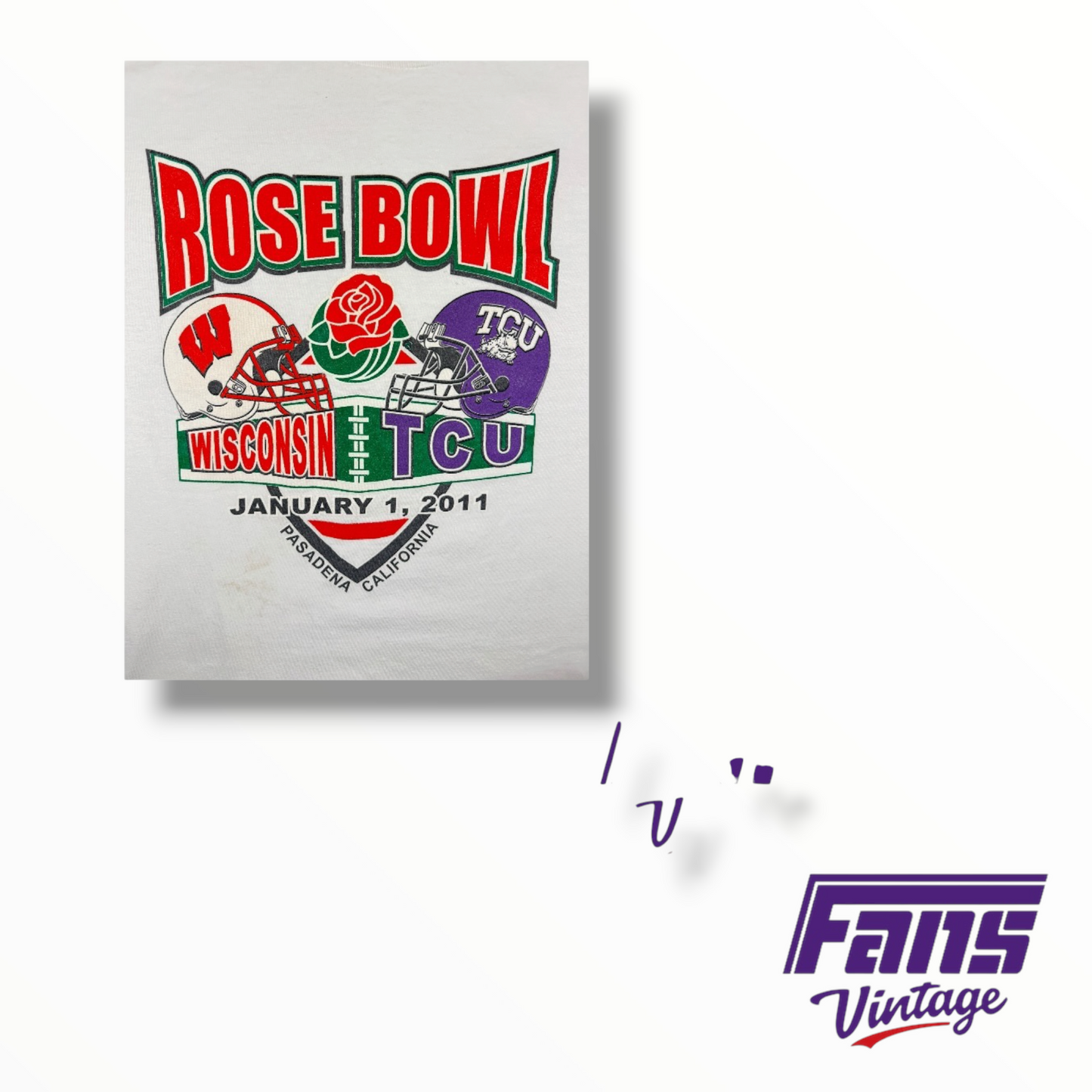 Vintage TCU Double Sided Rose Bowl Tee - Rare Double Sided Print!