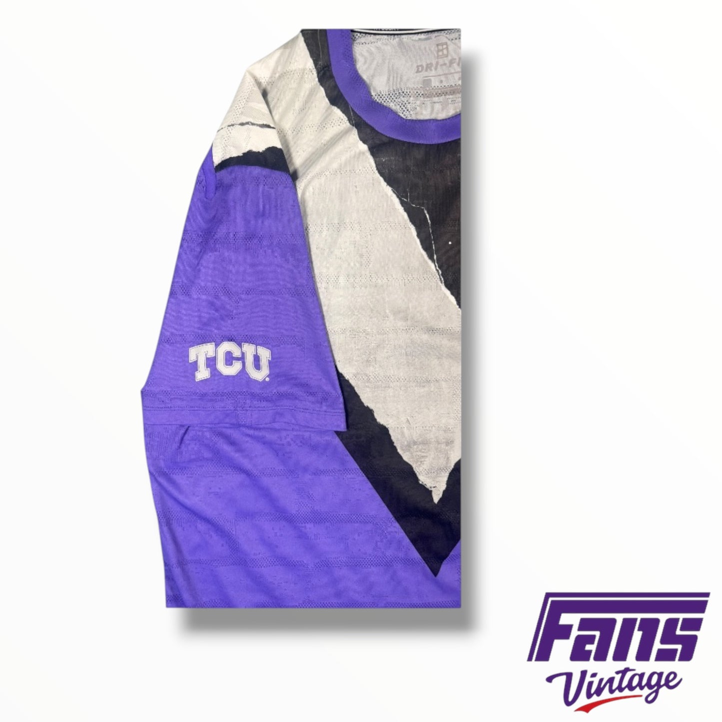 TCU Colorful Tennis Nike Warm Up Tee with Big 12 Logo on Back