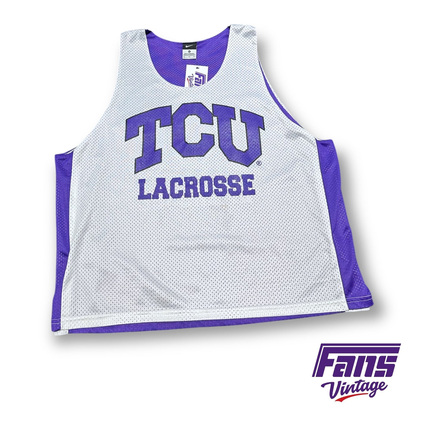 Vintage 2010s Player Issue TCU Lacrosse Nike Practice Jersey - Reversible!