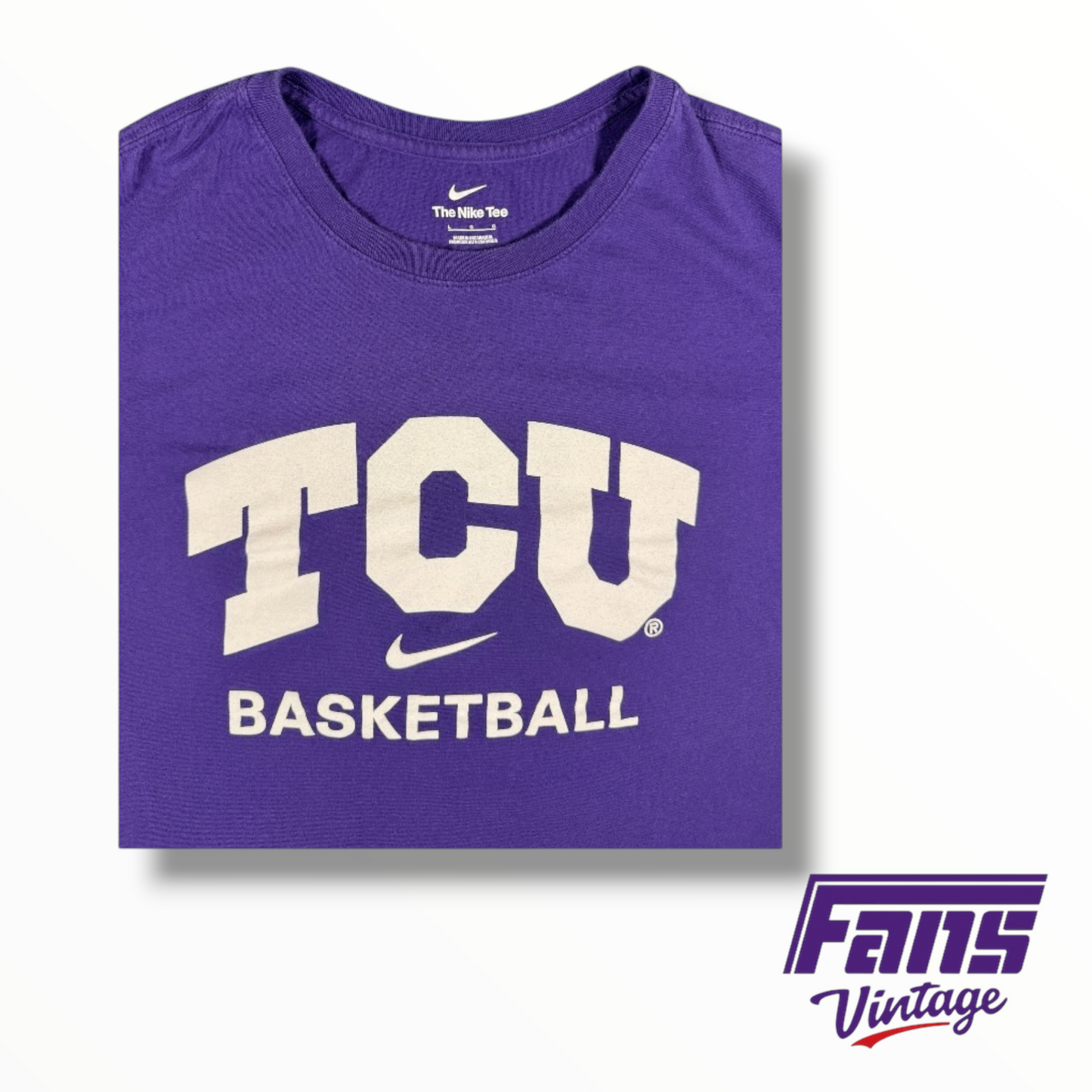 TCU Team Issued Nike Basketball Purple Tee