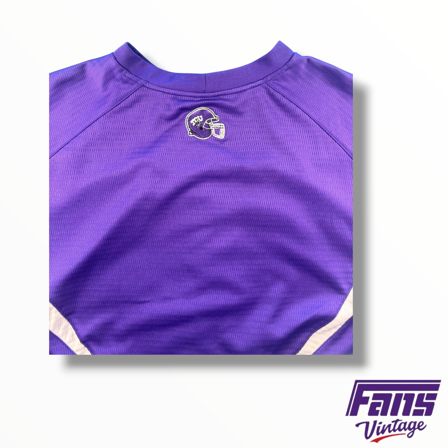 Y2K TCU Football Nike Warm Up Tee with Helmet Detail Embroidered on Back