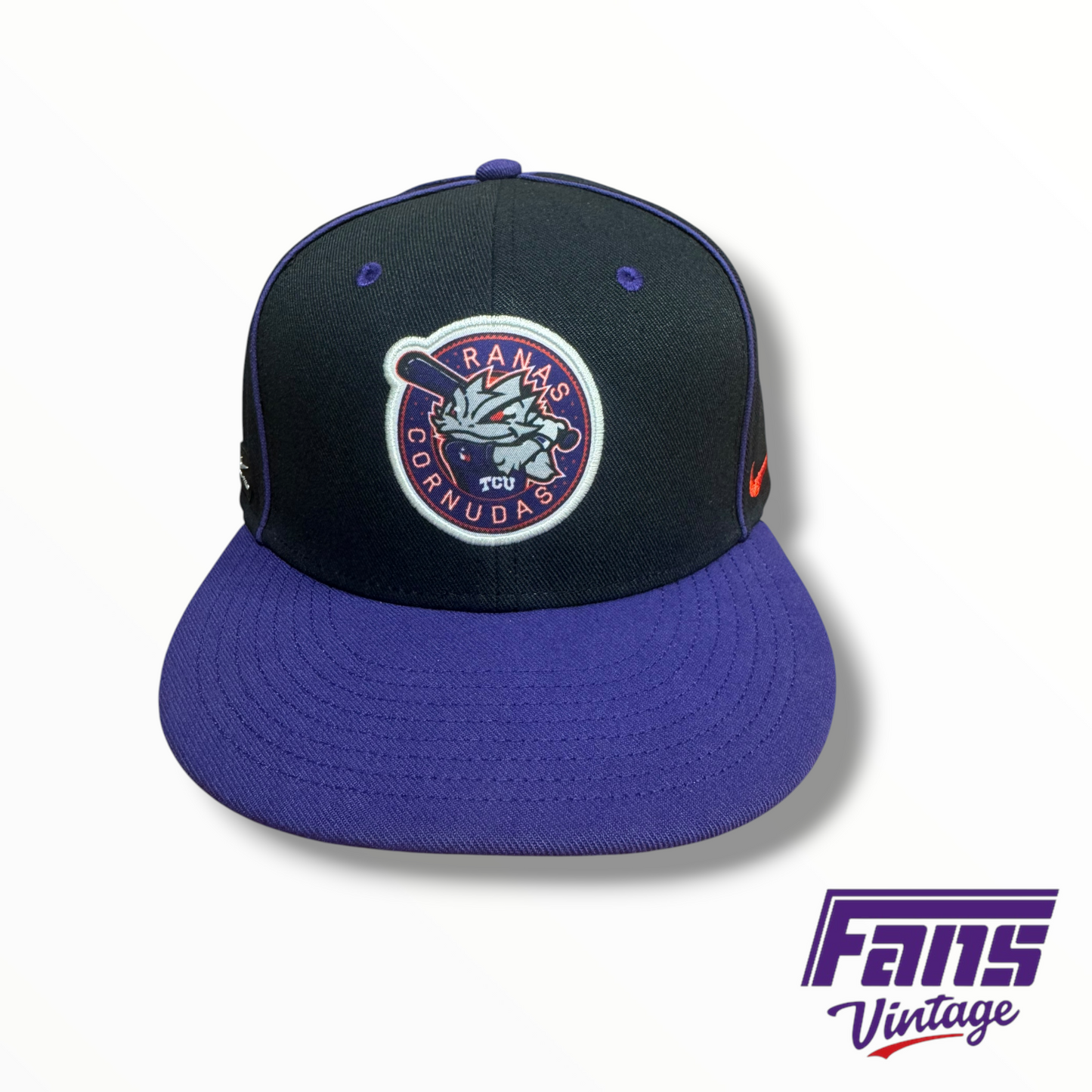 TCU Baseball Team-Issued Nike Black Ranas Cornudos Hat
