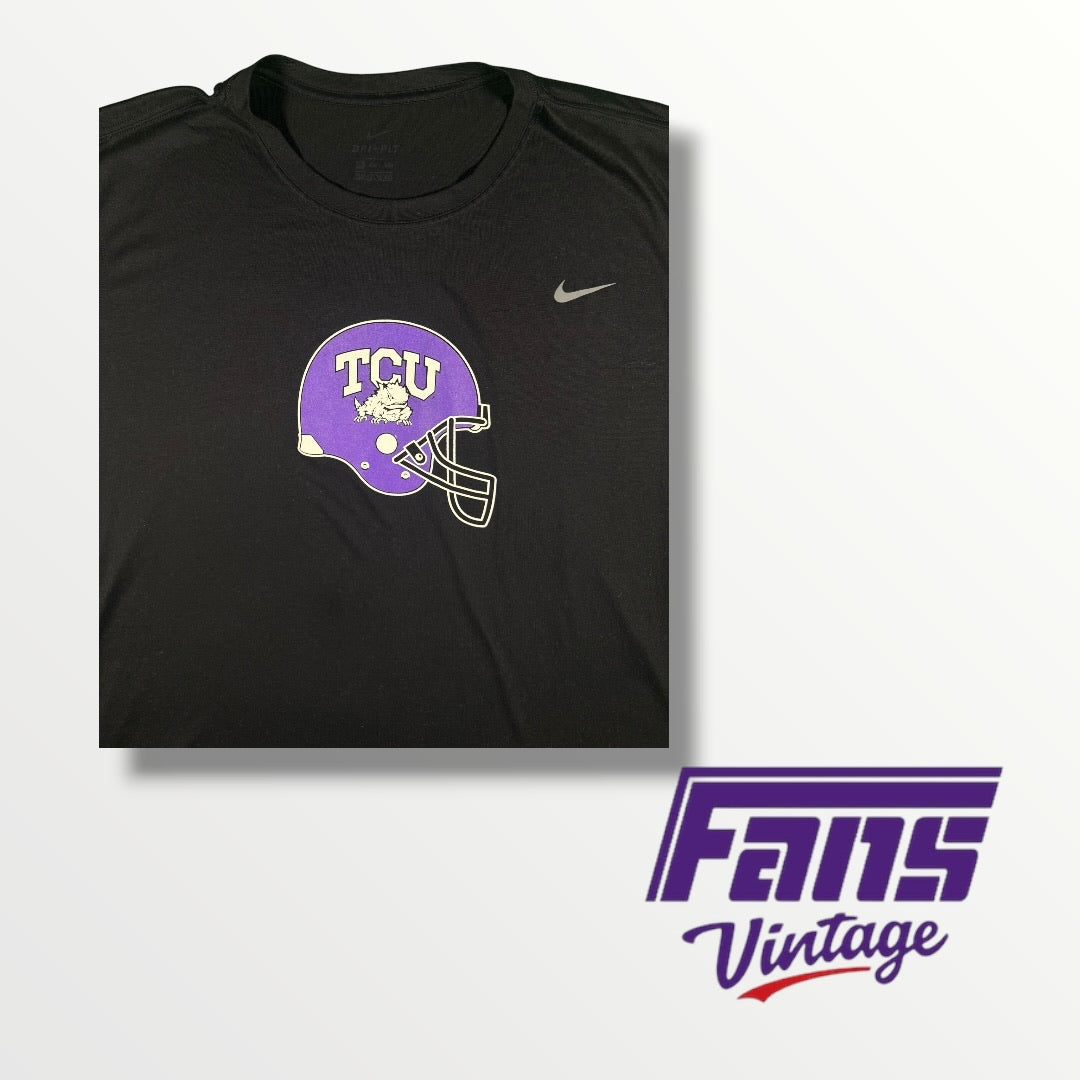 TCU Football Nike Tee with Helmet Detail