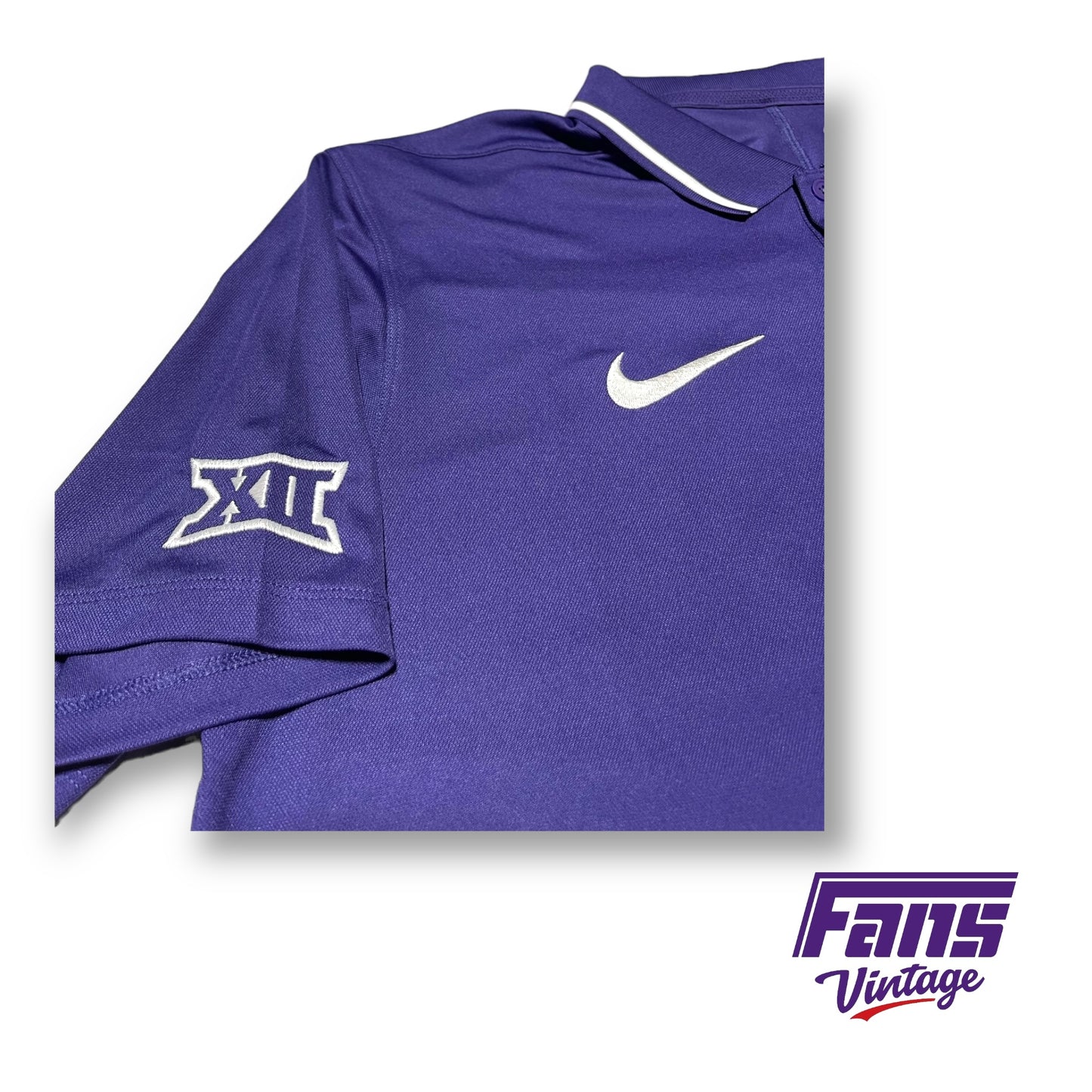 RARE! Nike TCU Football Team Issue Coach Polo - Throwback Frog Spit Blood Polo 2023 vs Baylor