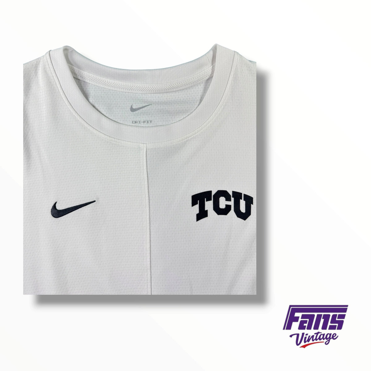 TCU Team Issued Nike Whiteout Block Chest Design Premium Dri-Fit Long Sleeve Shirt