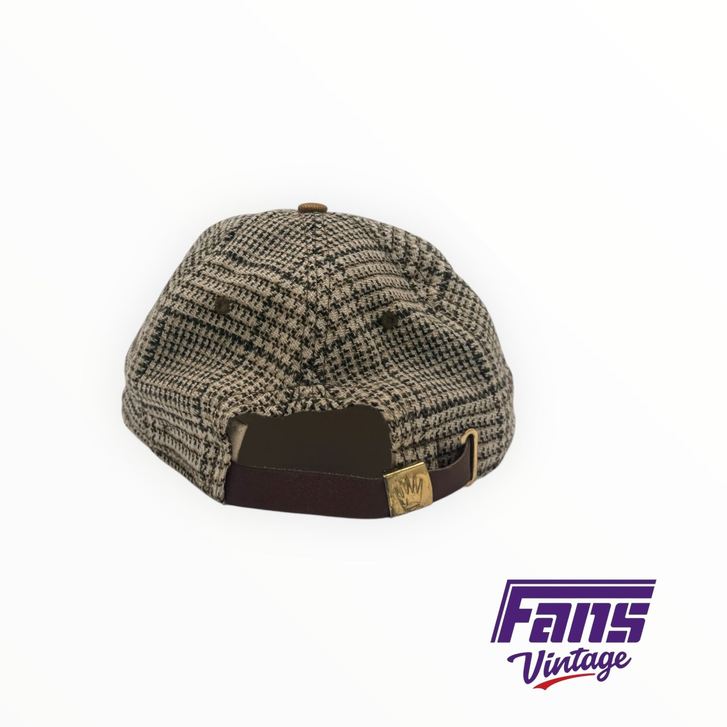 RARE! 90’s TCU tweed style Olde English logo strap back hat