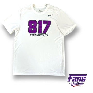 TCU Soccer Player Exclusive 817 Area Code Tee - Sick Purple Frogskin Print!