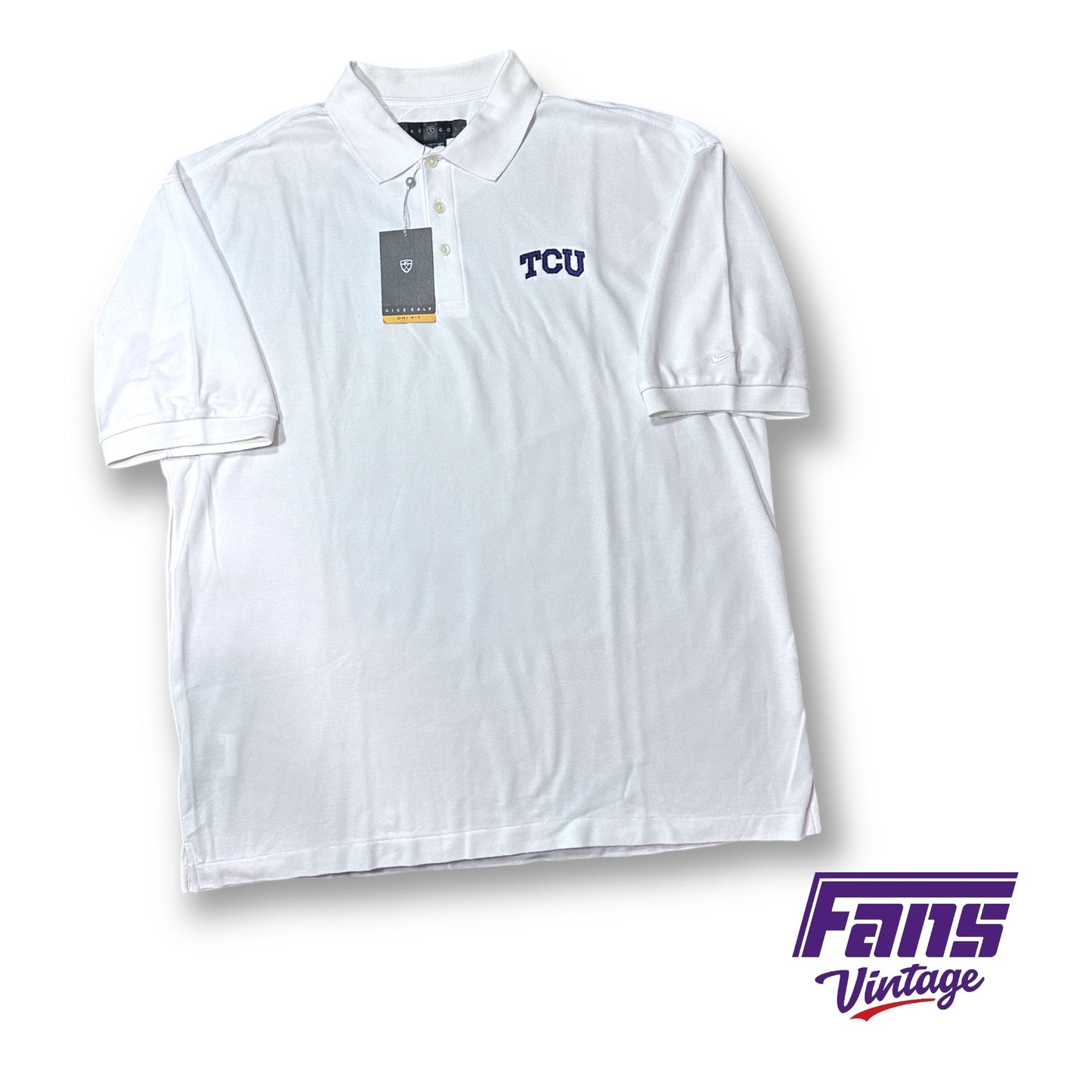 Rare! New with tags Y2K Vintage Nike TCU White Golf Polo