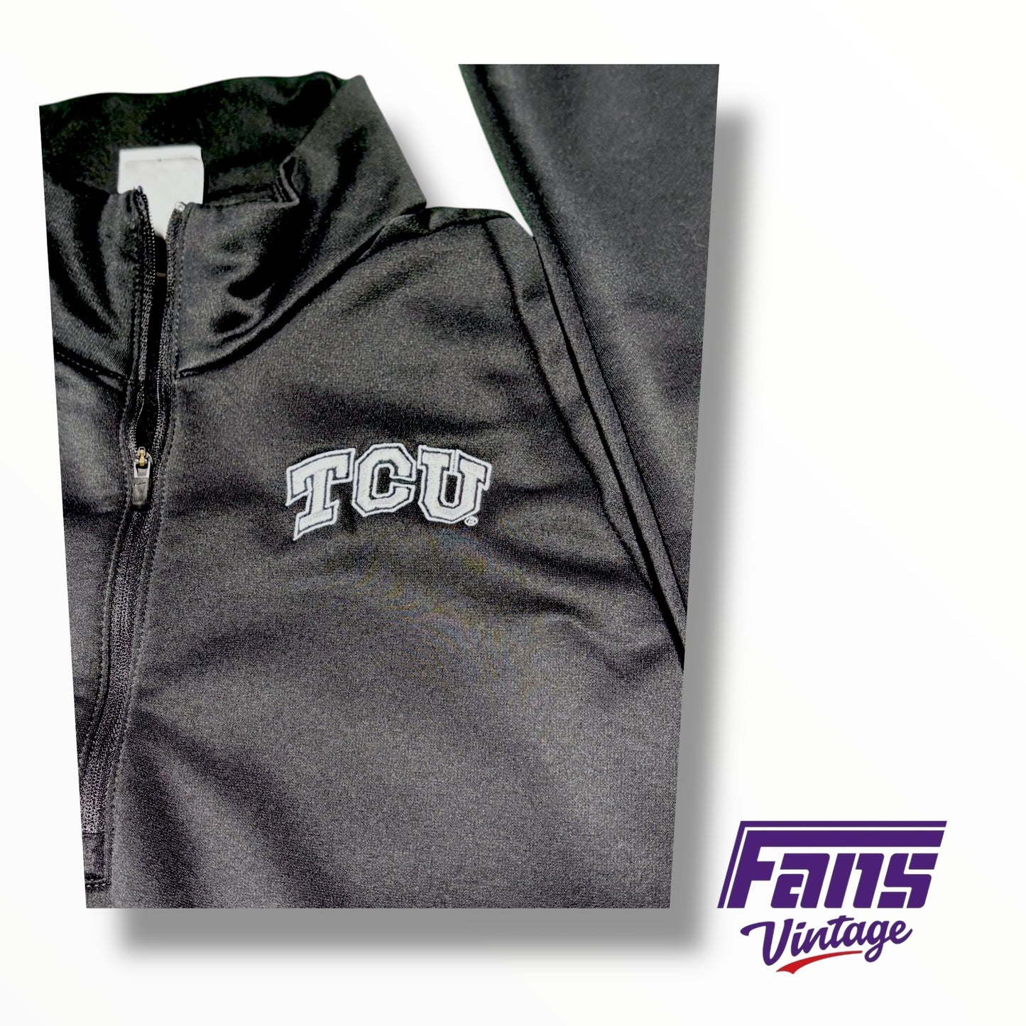 TCU Football Nike Team Issued Sideline Quarter Zip Pullover with fleece lining