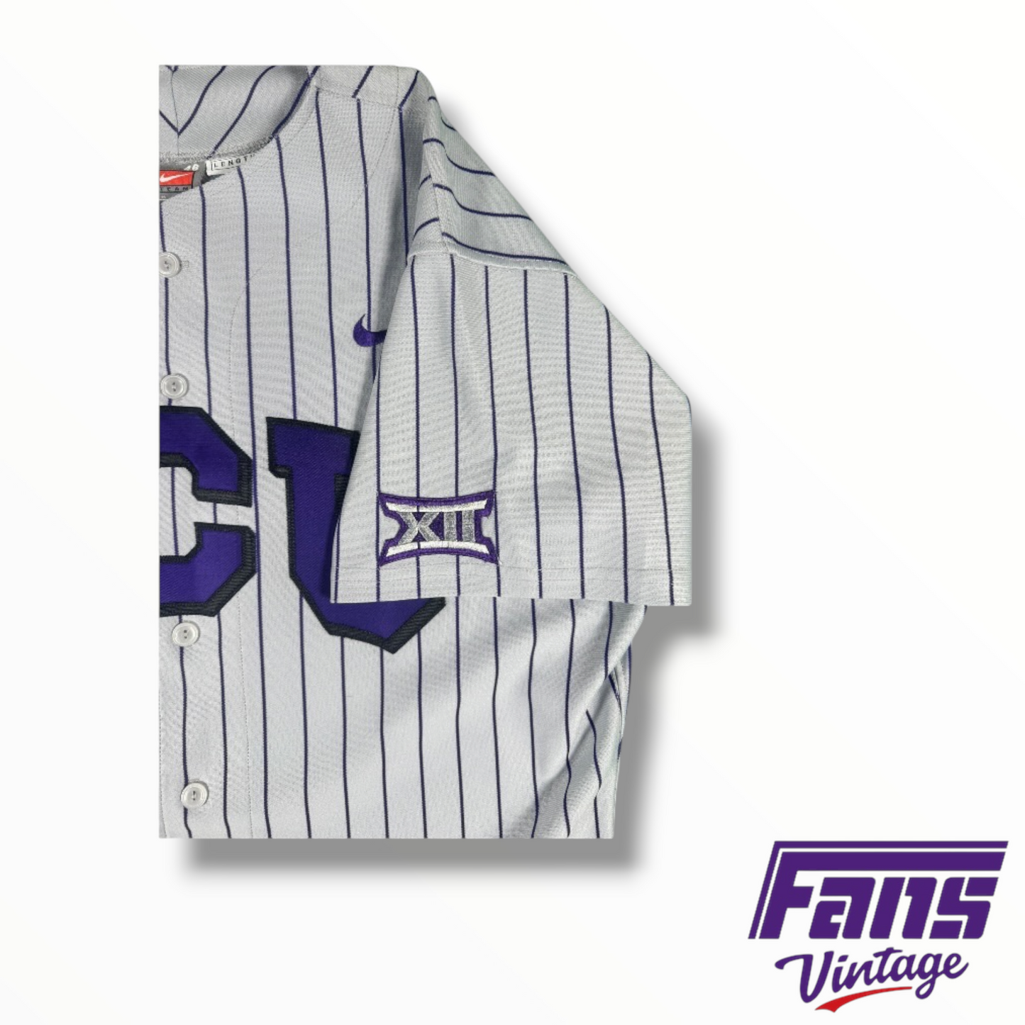 RARE TCU Baseball Game Worn Nike Pinstripe Jersey