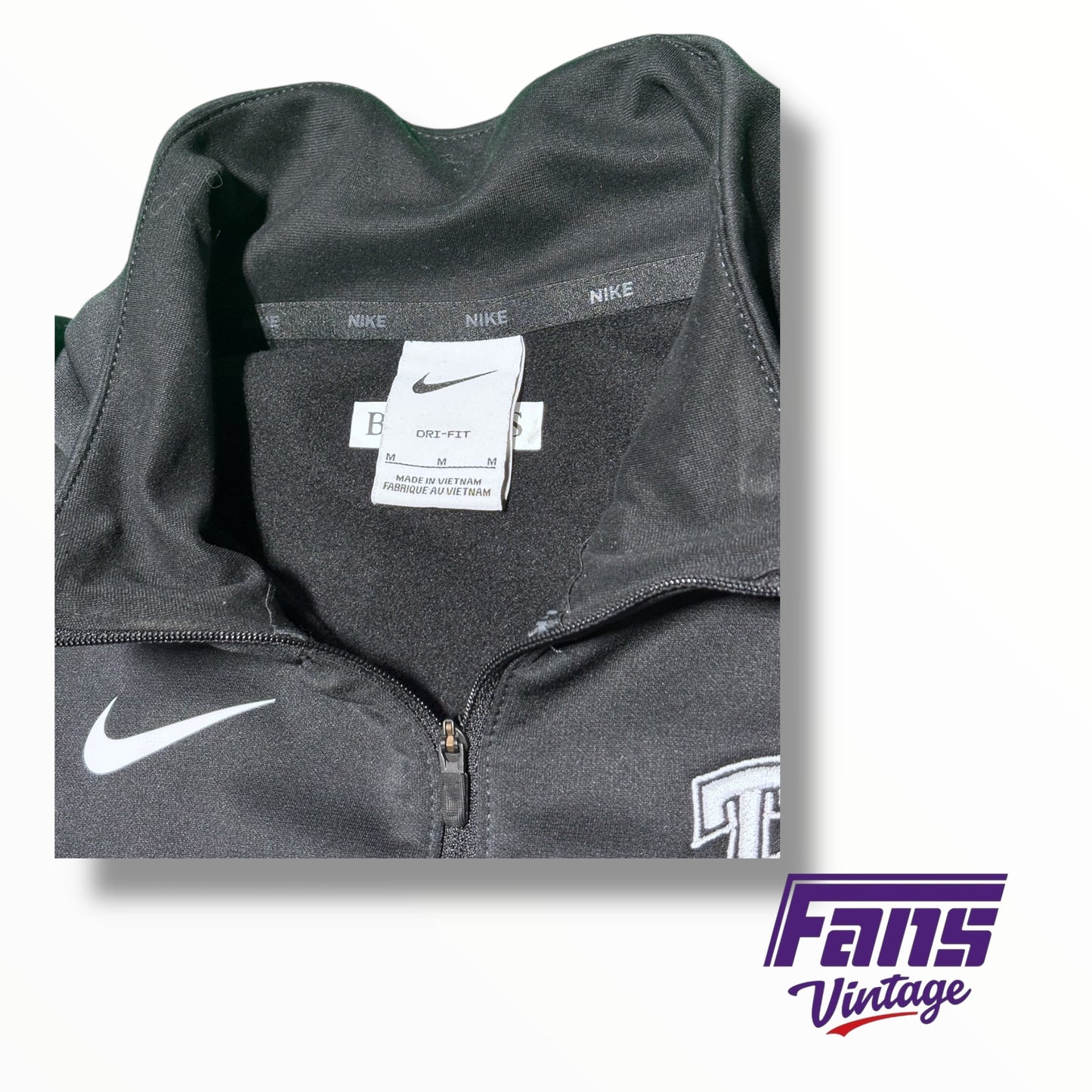 TCU Football Nike Team Issued Sideline Quarter Zip Pullover with fleece lining