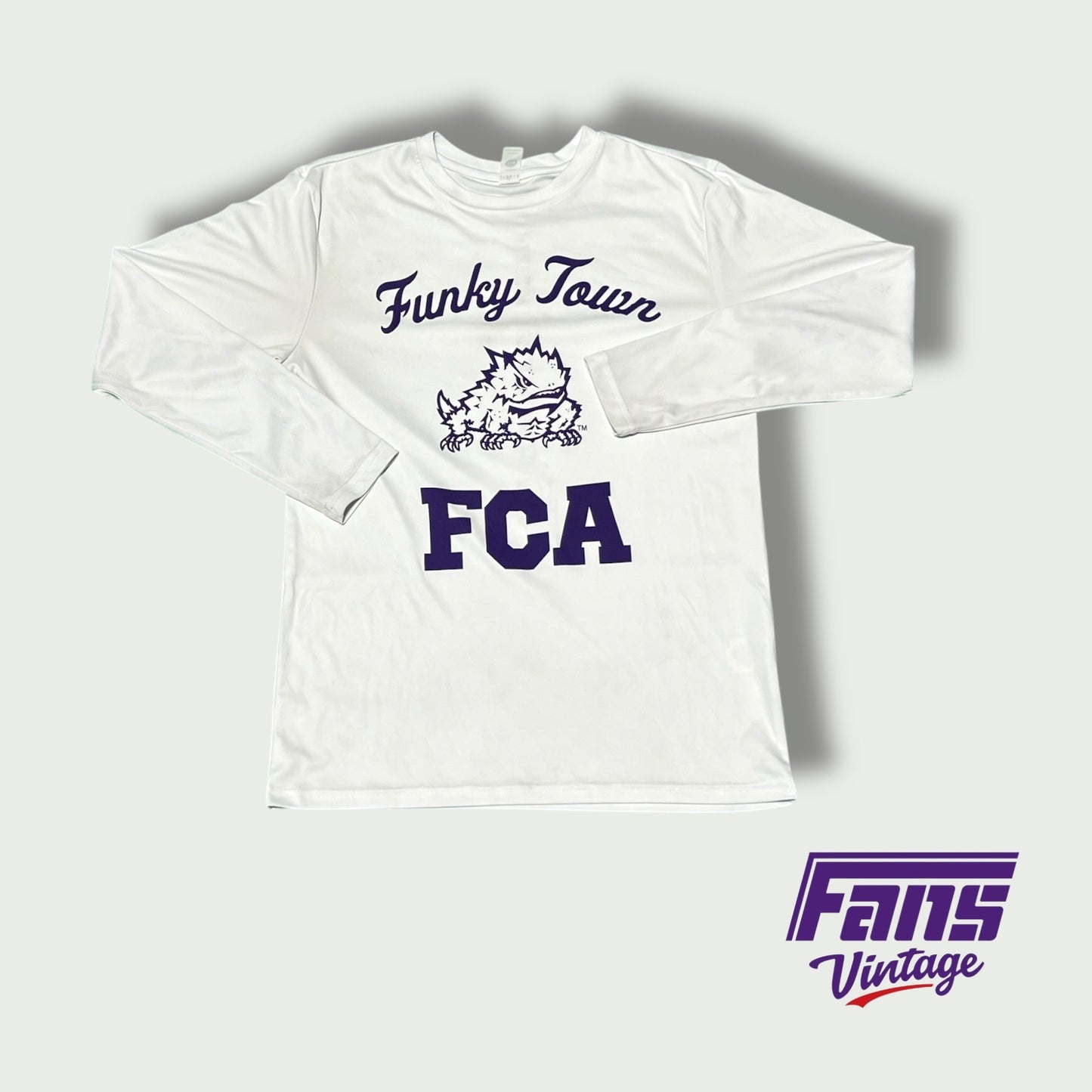 TCU FCA Team‑Issued Long‑Sleeve T‑Shirt — “Funky Town” Script