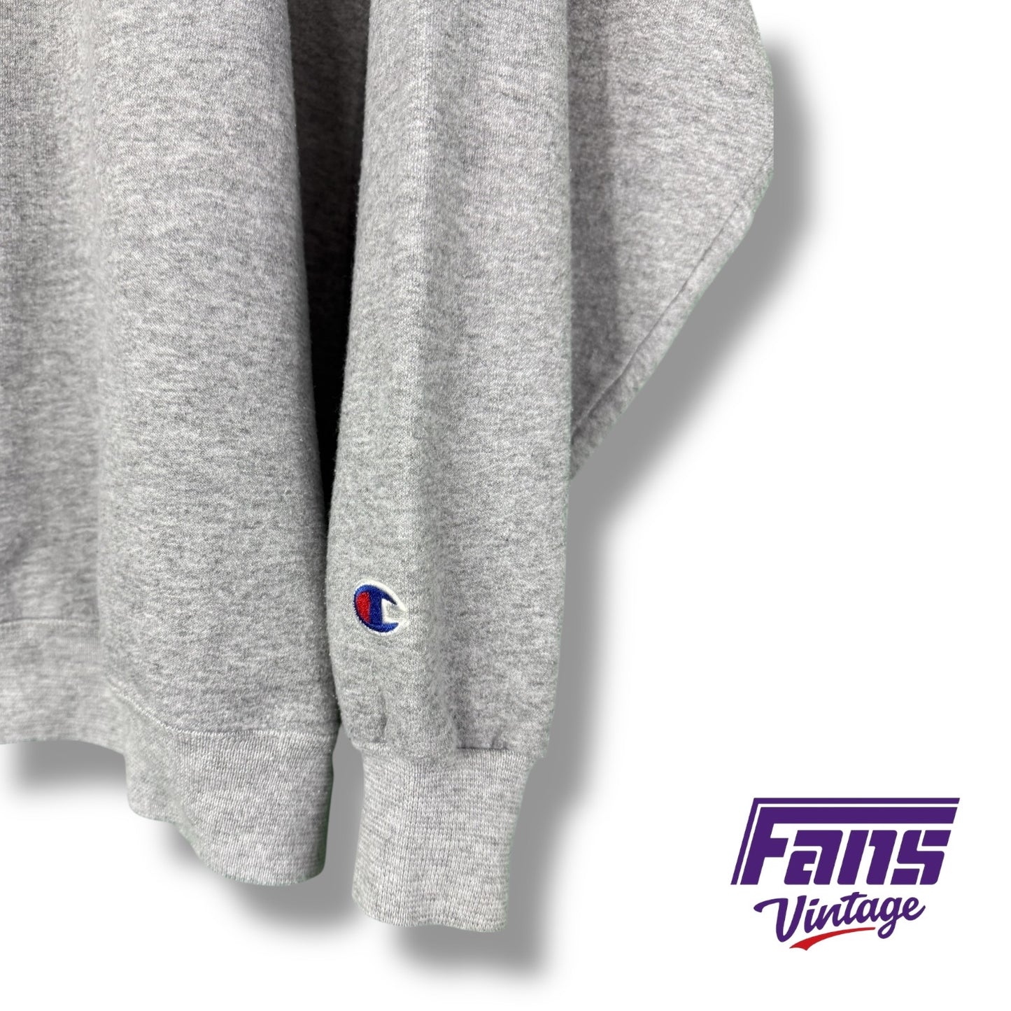 Sick! 90s Vintage TCU Crewbeck Sweatshirt with Felt Embroidered Logo