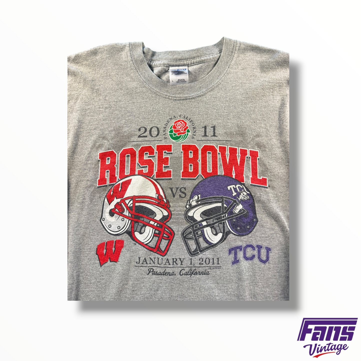 Vintage TCU Rose Bowl Football Helmet Clash Long Sleeve Tee