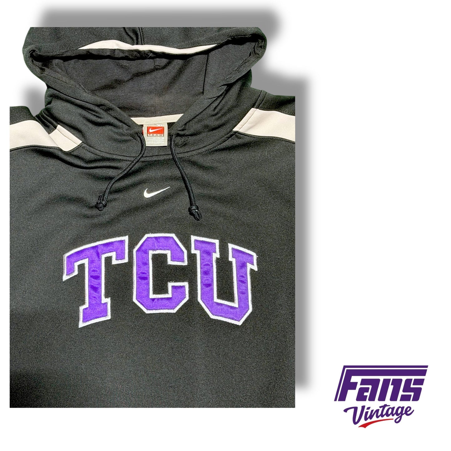 New with Tags! EPIC Y2K Era Vintage TCU Volleyball Team Issue Nike Center Swoosh Hoodie with epic details