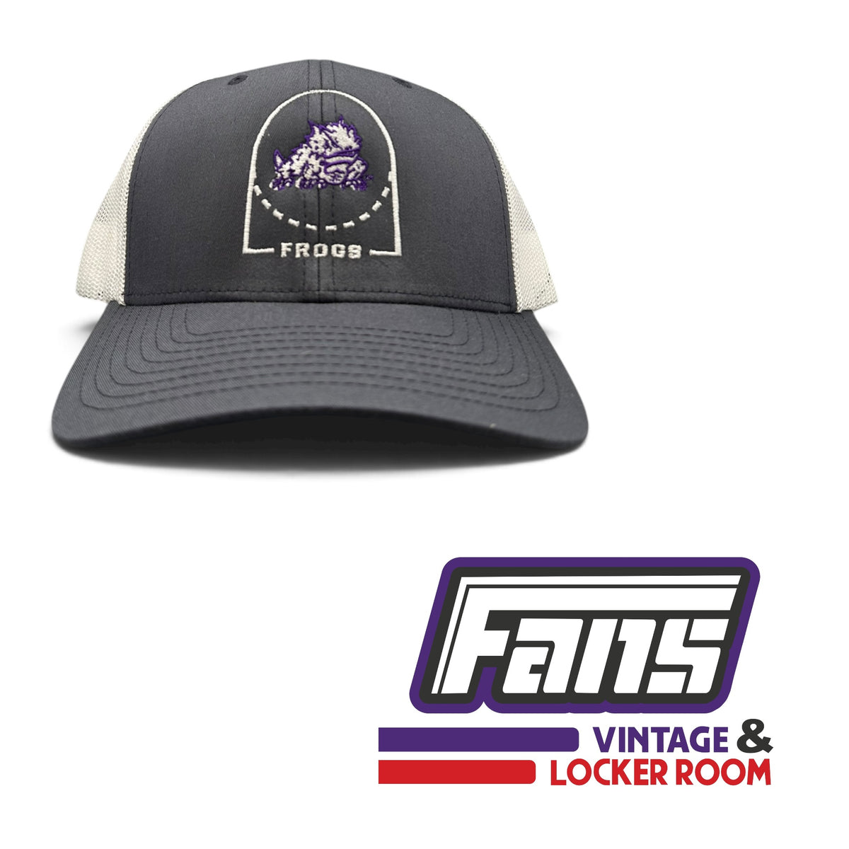 TCU Snap Back Trucker Hat with Unique Embroidered Logo