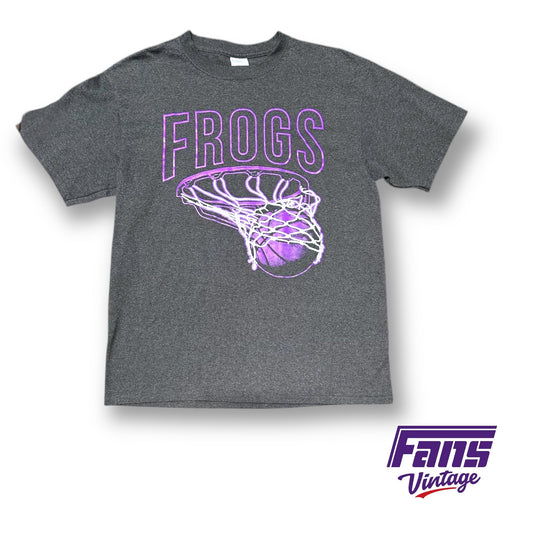 TCU Basketball Player Issued Throwback Tee with sick oversized print!