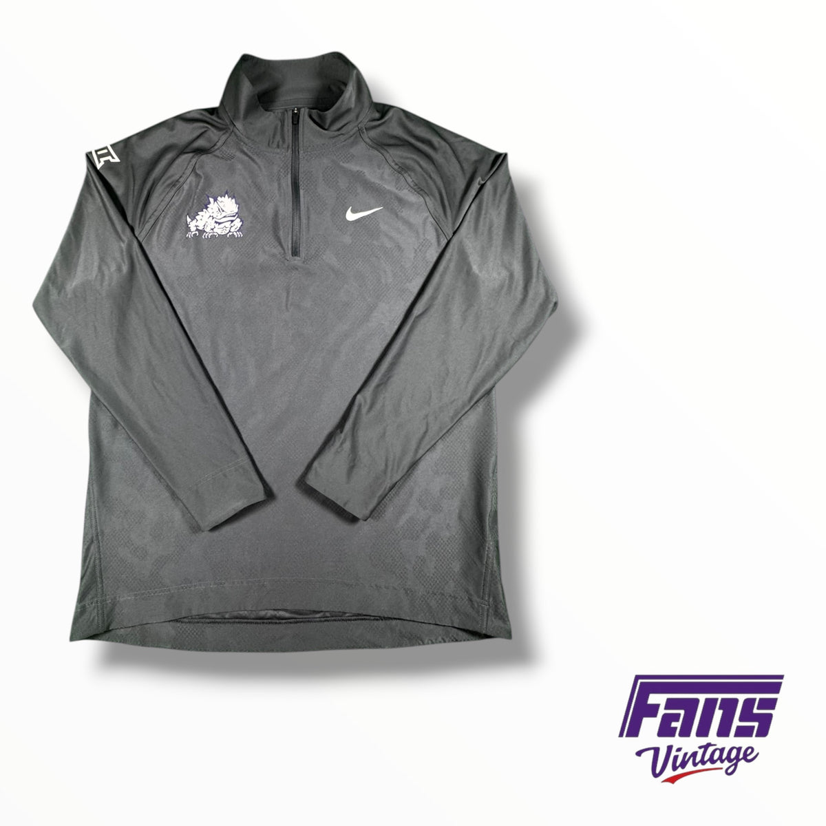 TCU Nike Team Issued Camo style weave Premium Custom Quarter-Zip Pullover