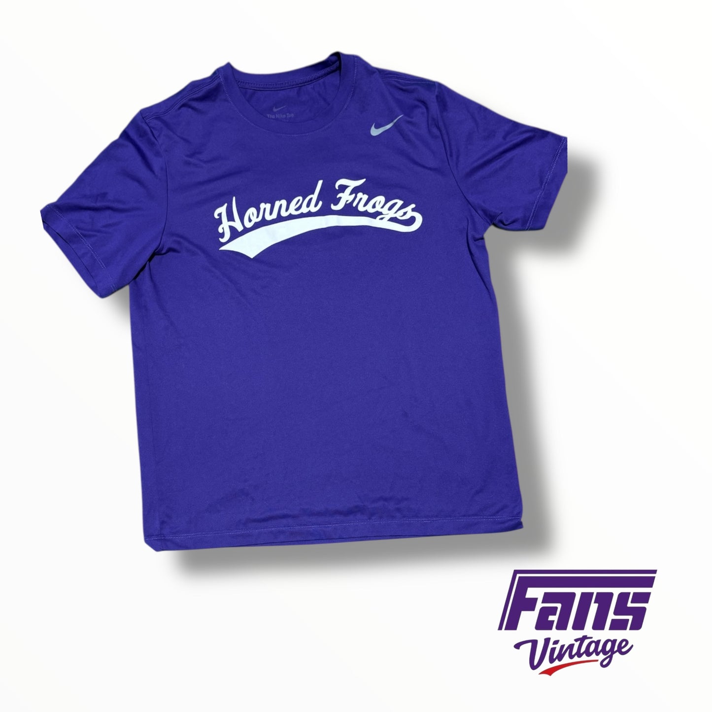 TCU Nike Horned Frogs Team Issued Baseball Retro Script T-Shirt