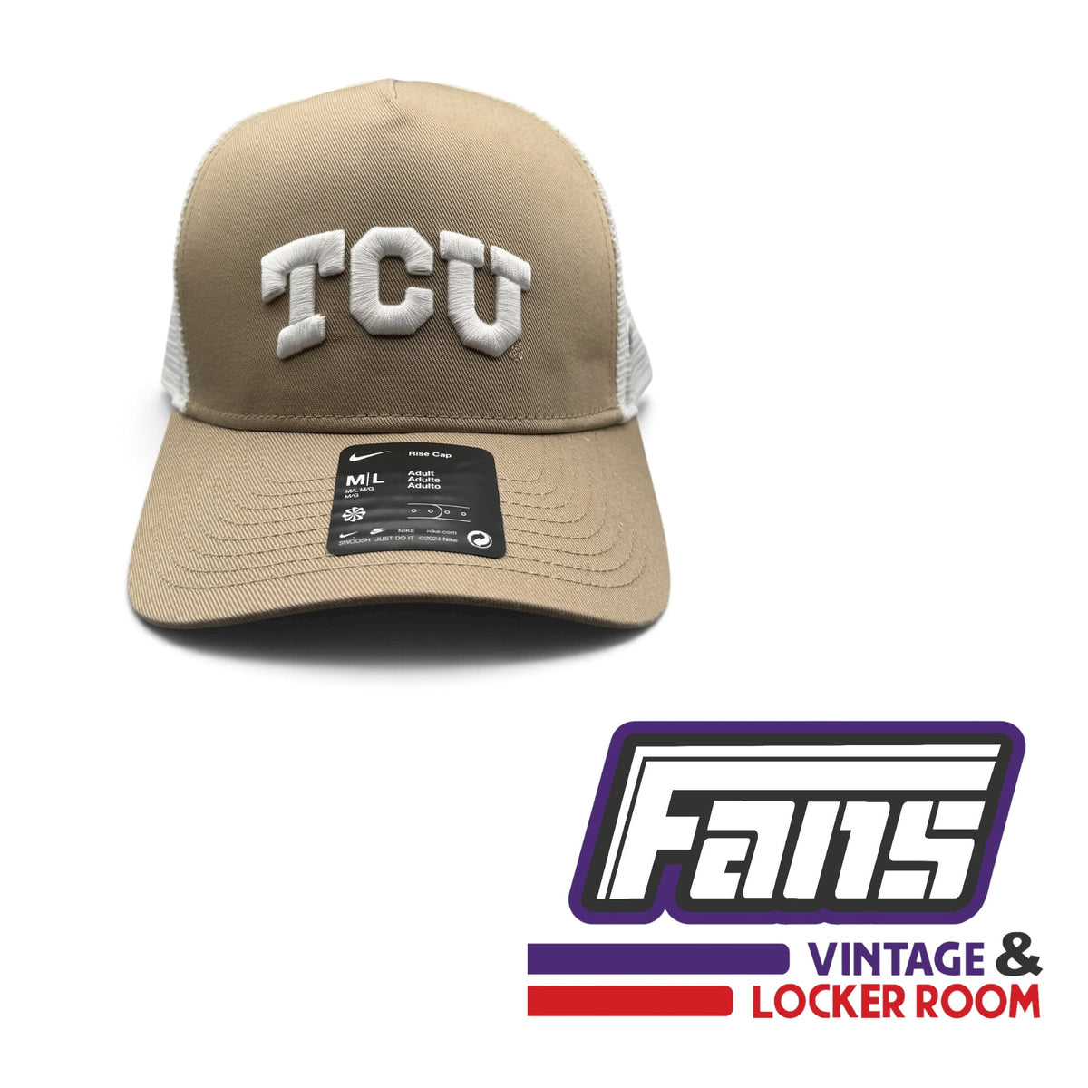 TCU Nike Desert Tan with Puff Embroidery SnapBack Trucker Hat