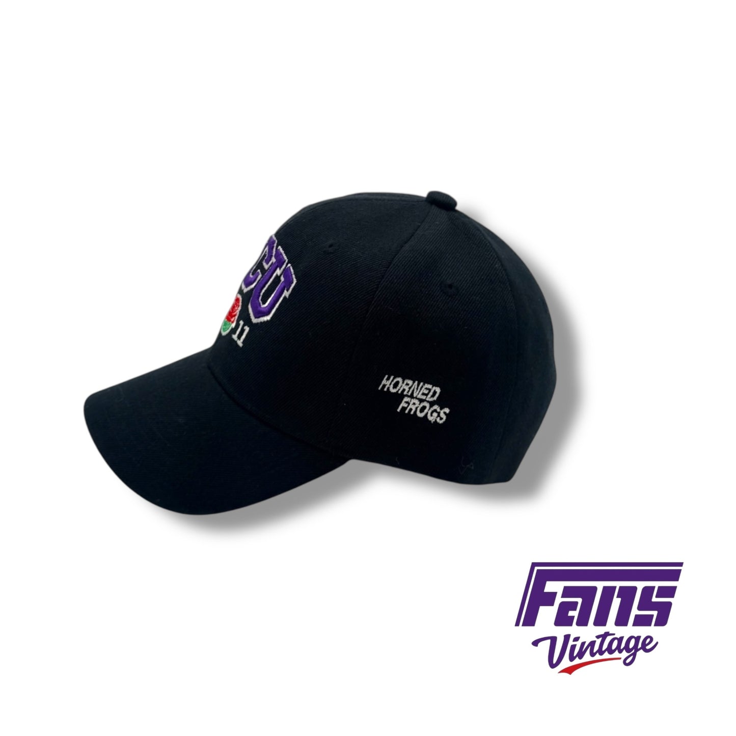 Vintage TCU Rose Bowl hat with awesome embroidered logos