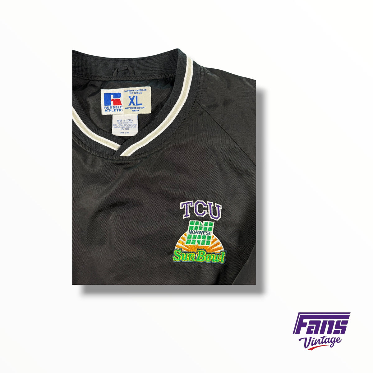 RARE Vintage TCU Football 90s Sun Bowl Windbreaker Pullover