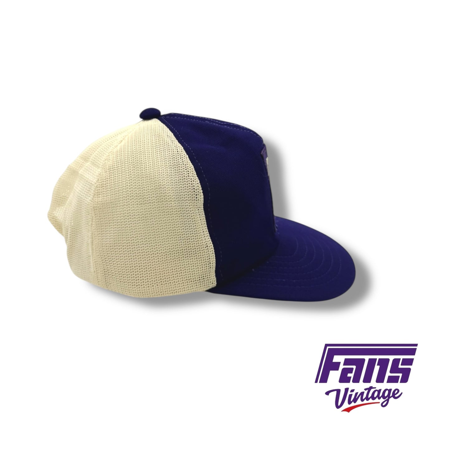 RARE! TCU 70’s purple and white embroidered trucker hat