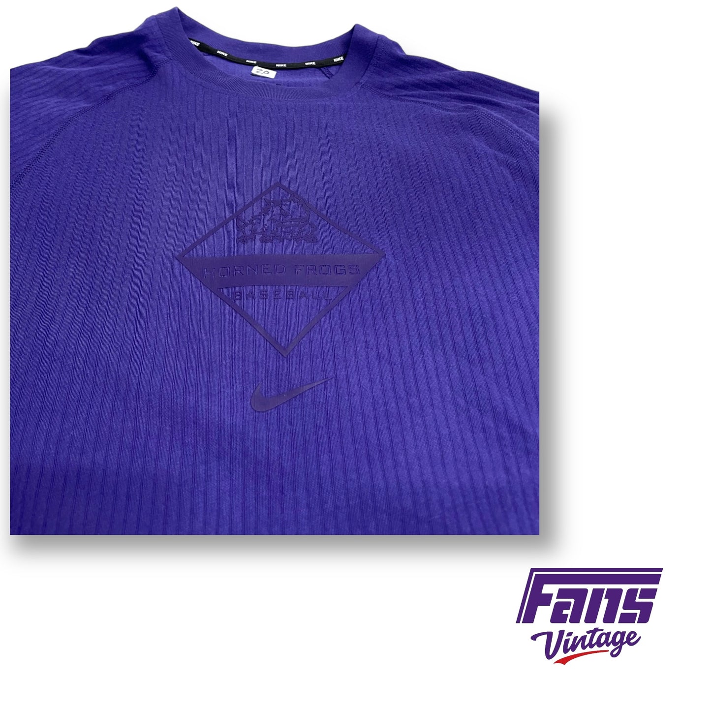 Rare TCU Baseball Team Issue Nike Baseball Raglan Shirt - Awesome Logo!