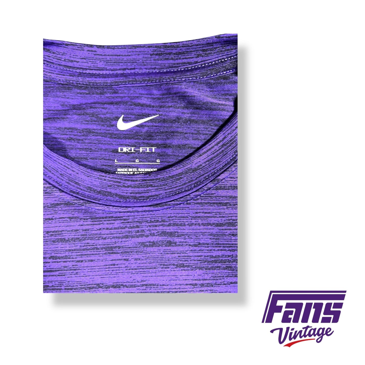 TCU baseball team issued Heather purple Nike Drifit training tee with player number