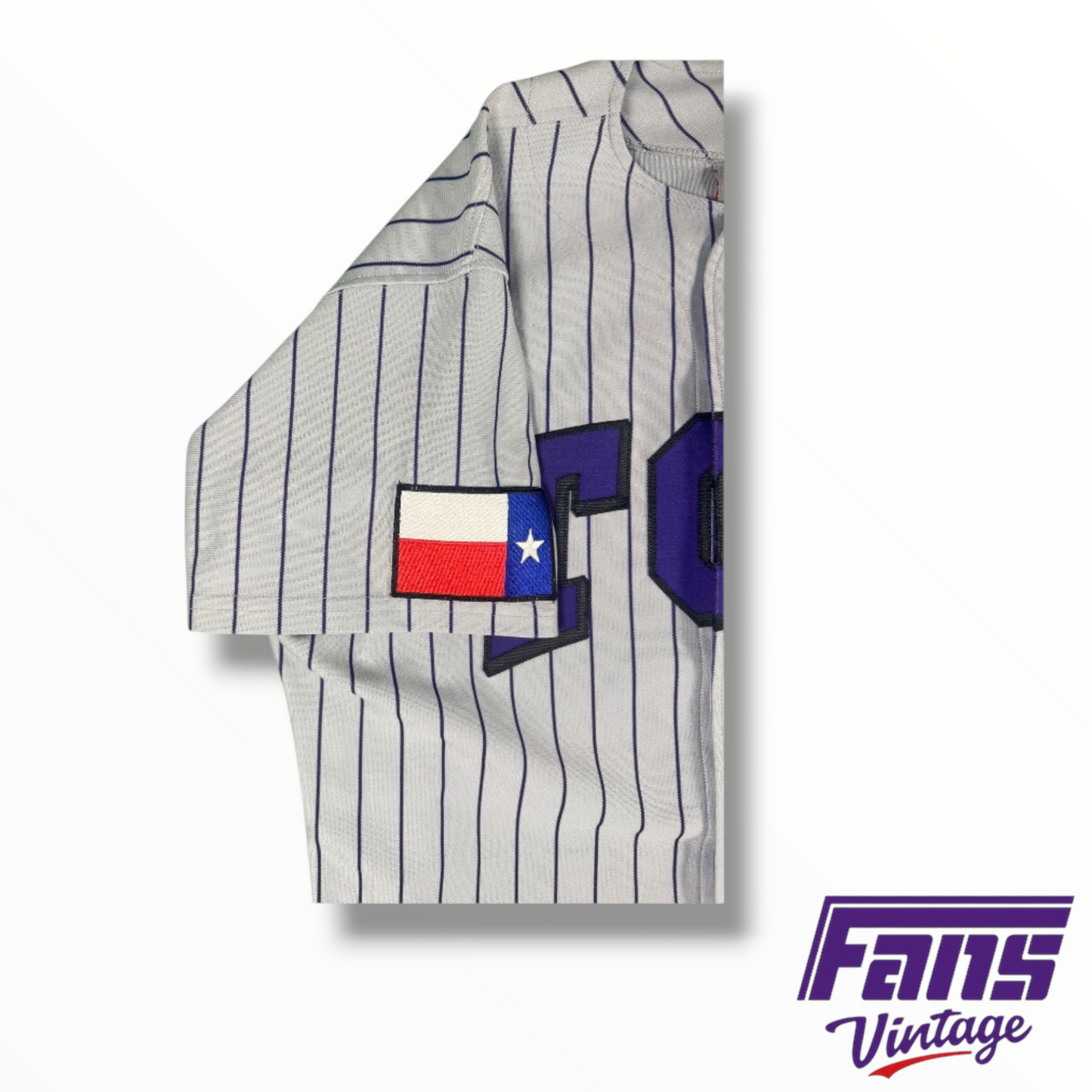 RARE TCU Baseball Game Worn Nike Pinstripe Jersey
