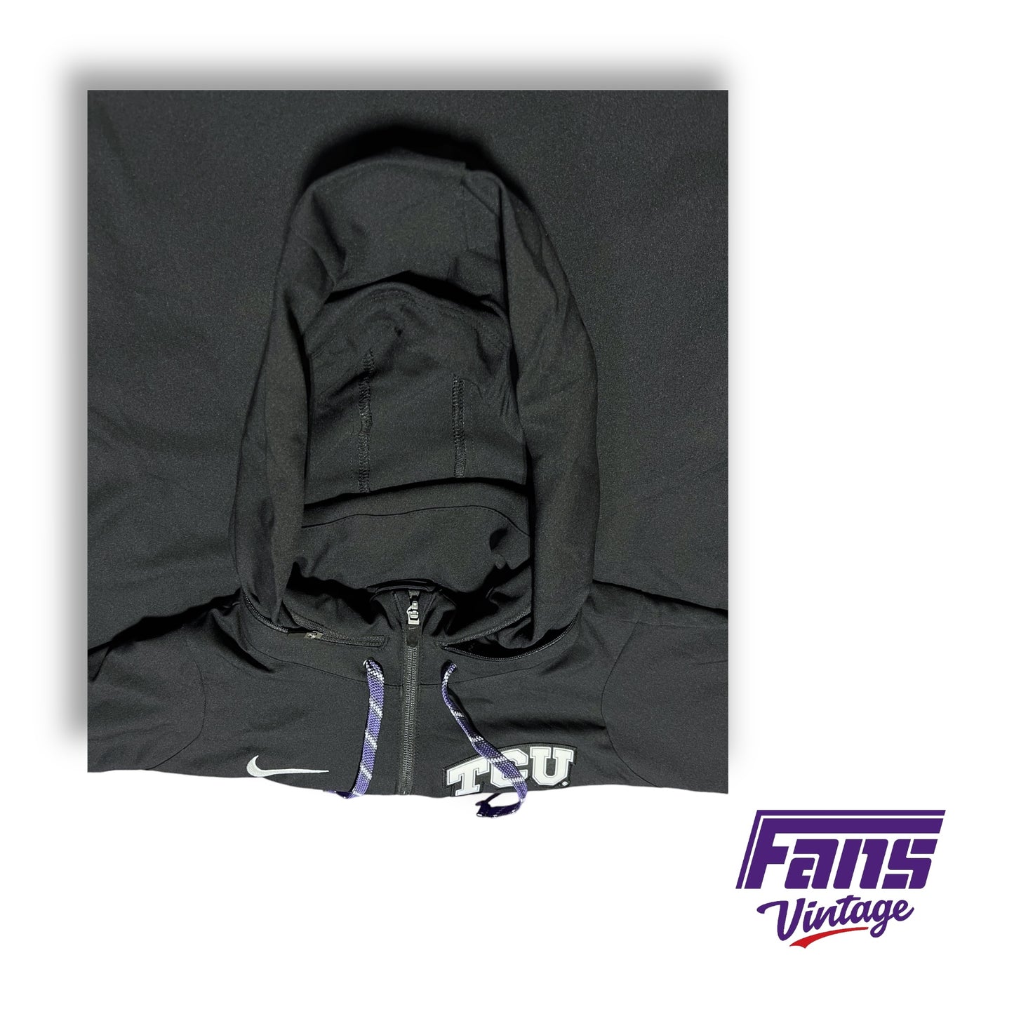 TCU Football Team Issue Nike Cheez It Bowl Travel Jacket with hideaway hood