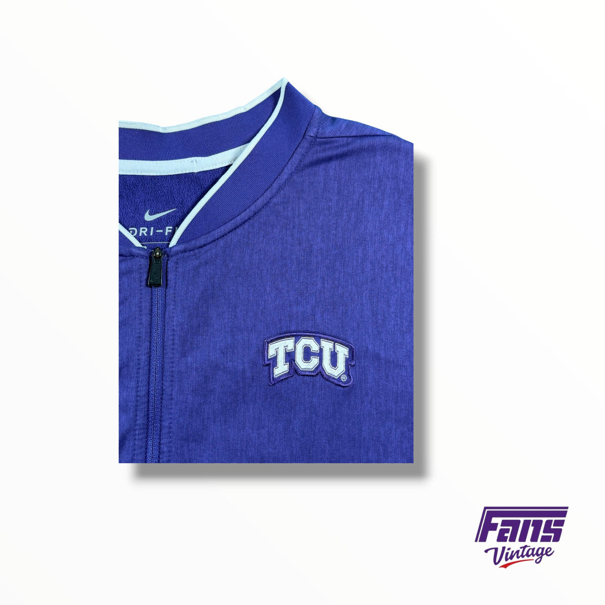 TCU Football Sideline Nike Long Sleeve Purple Quarter Zip Pullover