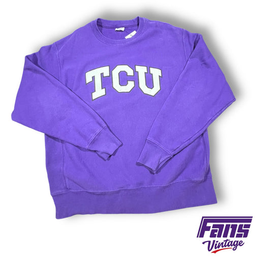 RARE Vintage TCU Purple Reverse Weave Champion Crewneck Sweatshirt