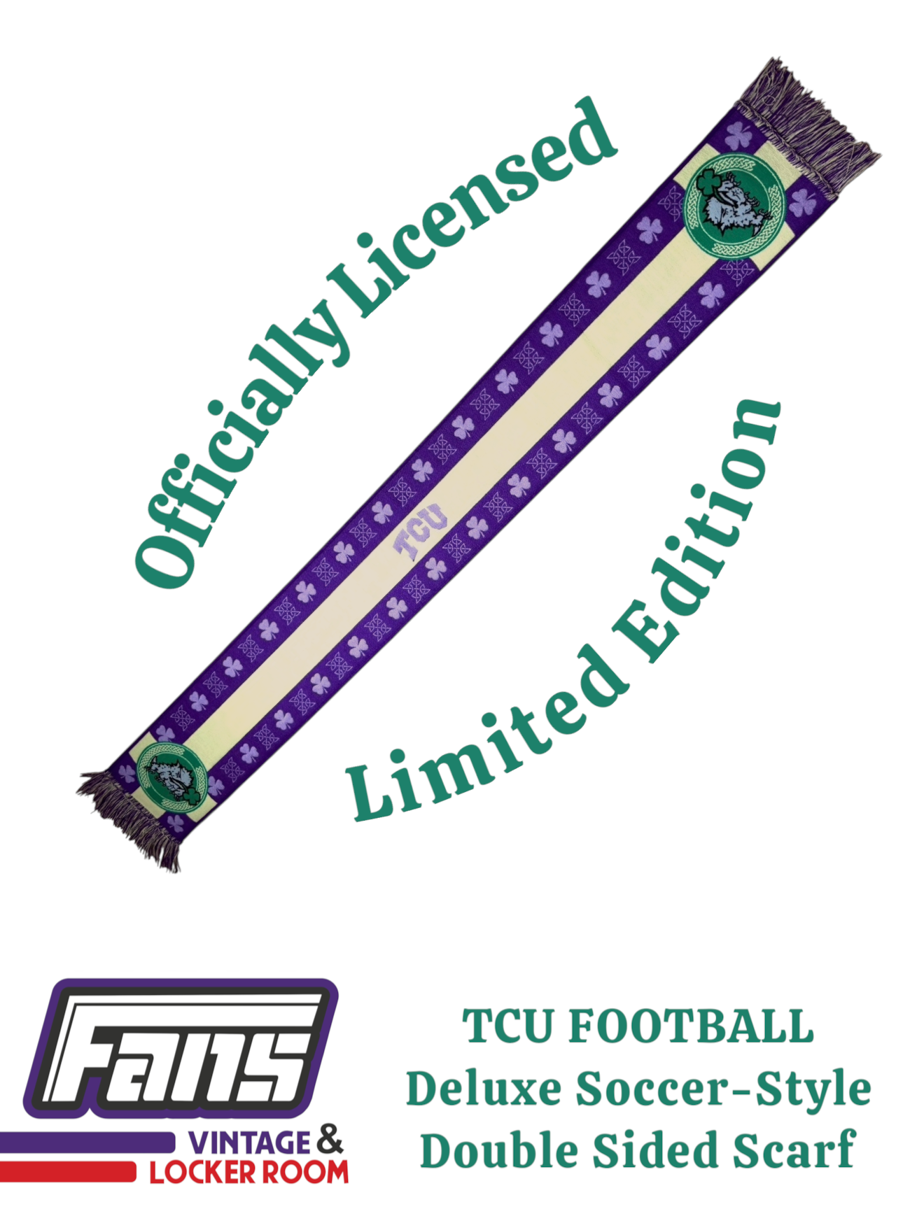 Fans Vintage Original Licensed TCU Football Ireland Scarf