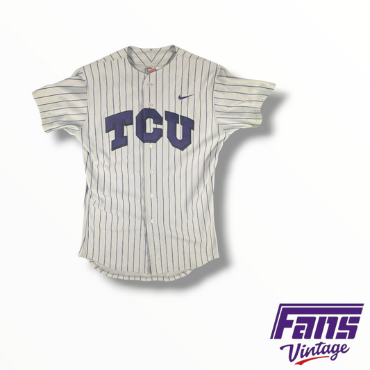RARE TCU Baseball Game Worn Nike Pinstripe Jersey