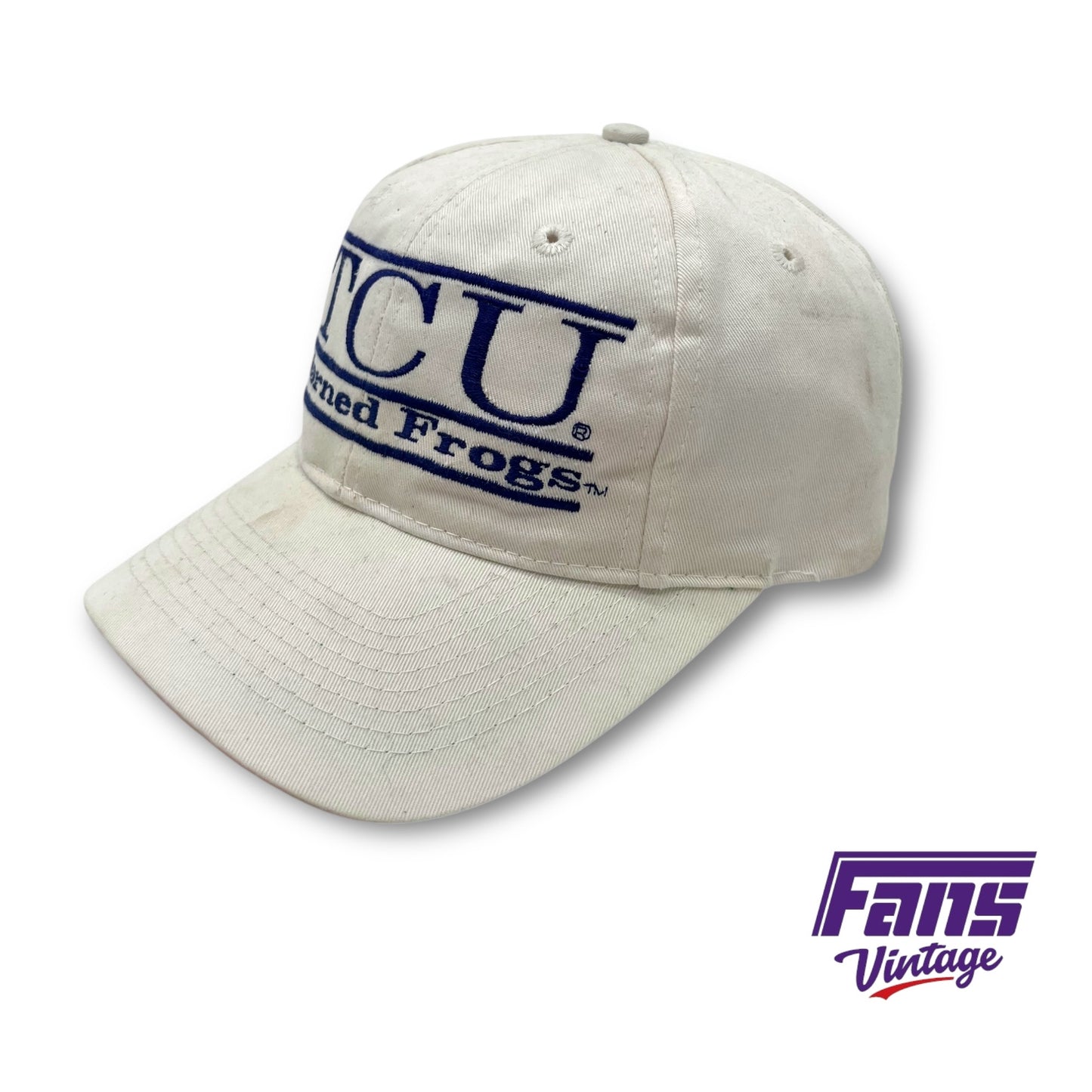 TCU Vintage 90s “The Game” Snap Back Hat - Distressed Party Beater Vibe With Throwback Split Bar Logo