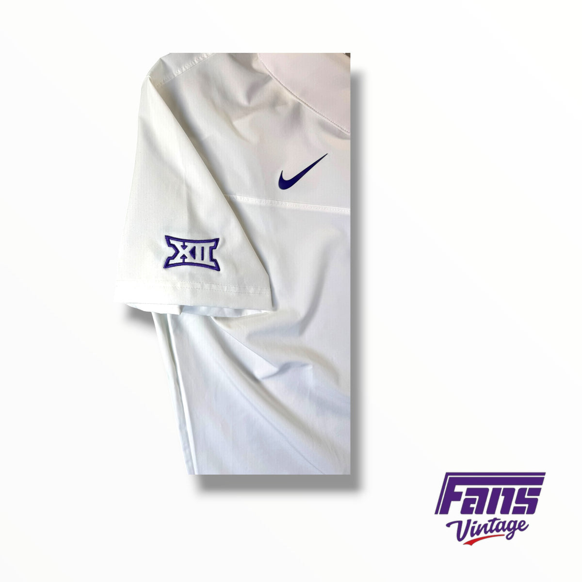 TCU Team Issued Nike On-Field Matte Whiteout Dri-Fit Polo