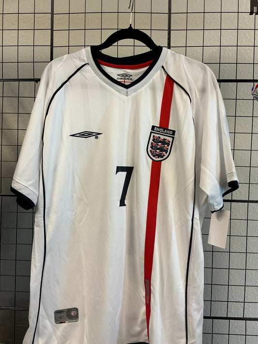 Vintage 2002 World Cup David Beckham England Jersey