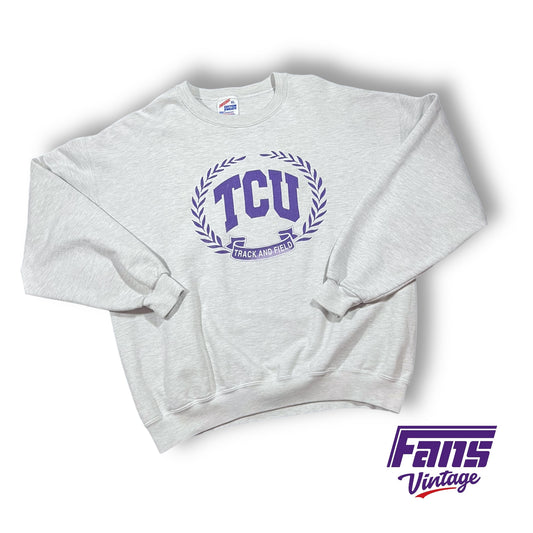 RARE 90s Vintage TCU Track and Field Crewneck Sweatshirt