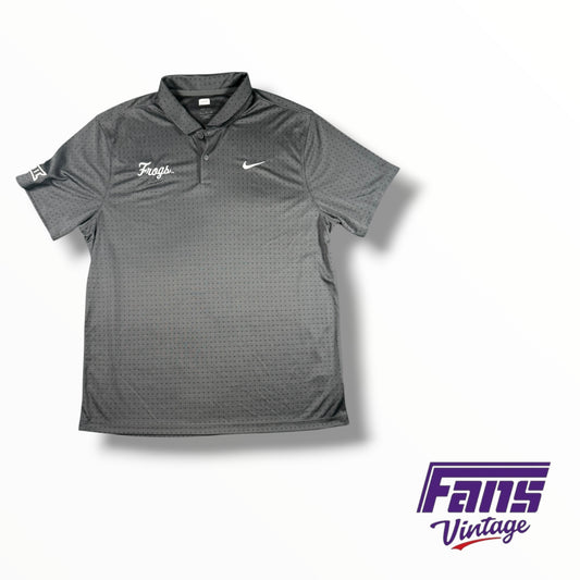 TCU Baseball Team Custom Throwback ‘Frogs’ Script Drifit Polo